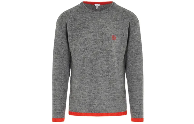 LOEWE Sweaters Men's Gray Crew Neck Moderate Other