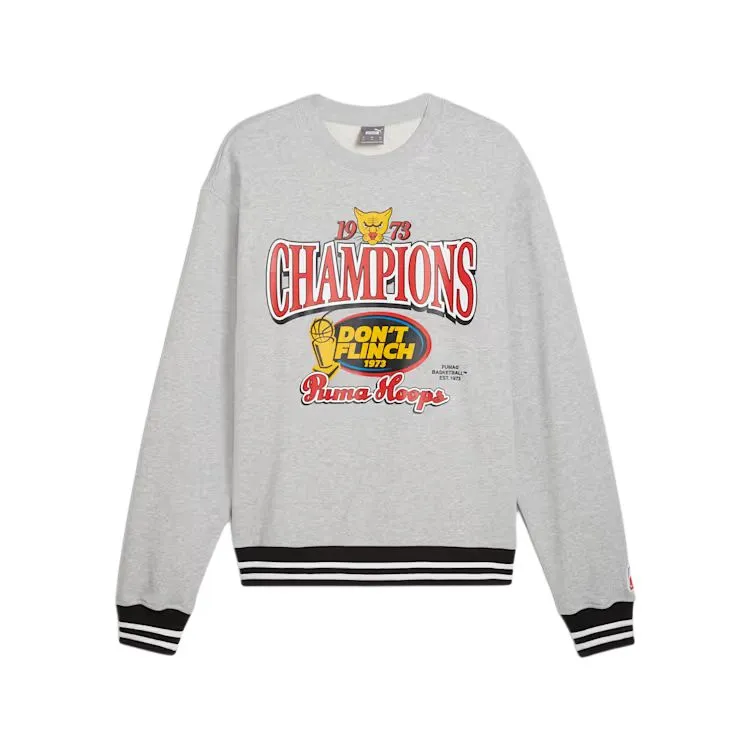 PUMA Champs Crew Sweatshirt Men's Light Gray Heather Flower