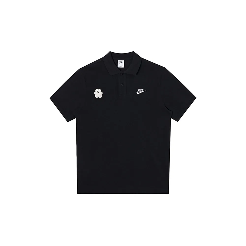 Nike Polo Shirts Unisex Black Polo Collar Moderate Straight Fit