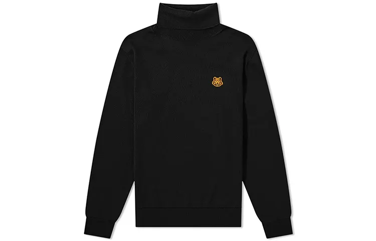 KENZO Sweaters Men's Black Turtleneck Moderate A Line