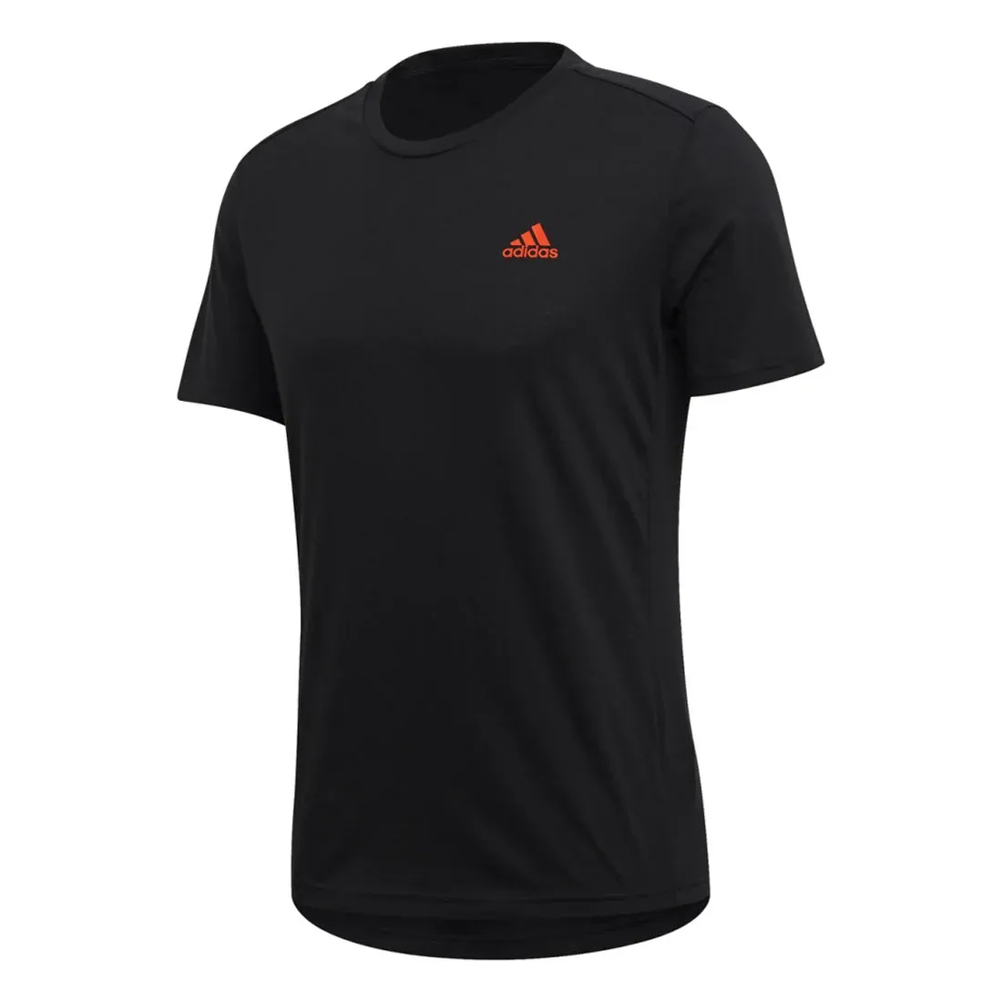 Adidas T-Shirts Men's Black Crew Neck Moderate Straight Fit