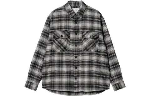 Carhartt WIP Shirts Men's Gray Lapel Moderate Other