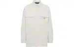 PRADA Shirts Men's Milk White Pointed Collar Moderate Other