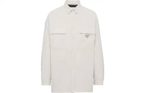 PRADA Shirts Men's Milk White Pointed Collar Moderate Other