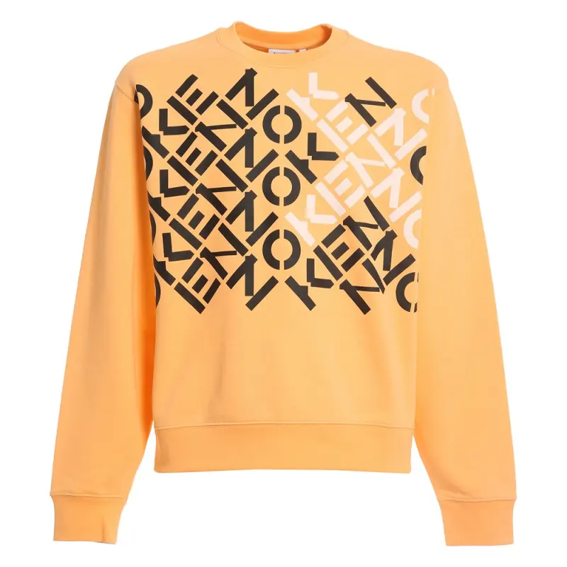 KENZO Sweatshirts Men's Yellow Crew Neck Moderate Regular