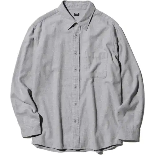 UNIQLO Shirts Men's Gray Lapel Thin Other