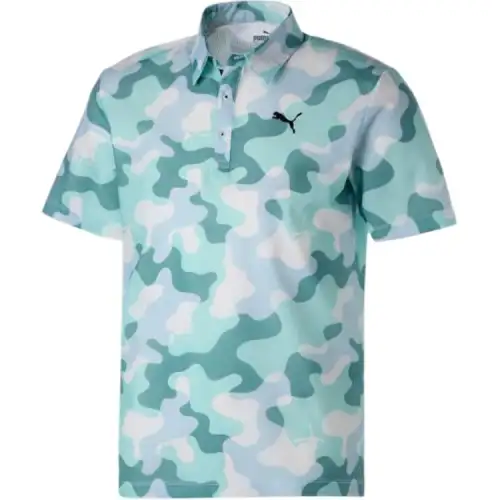 PUMA Polo Shirt Men's Aqua Blue
