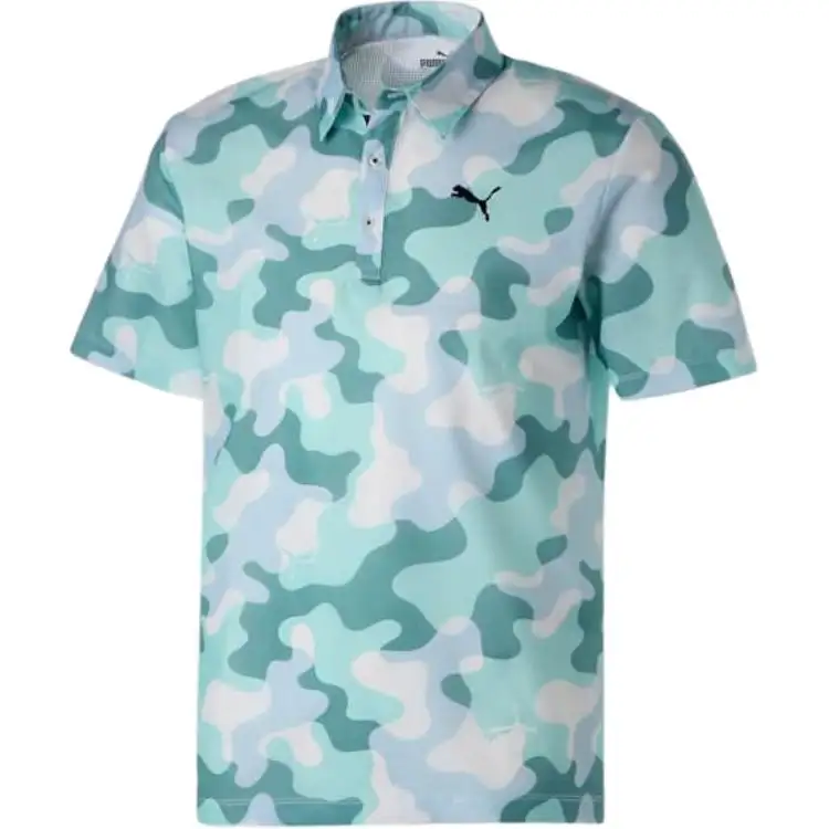 PUMA Polo Shirt Men's Aqua Blue