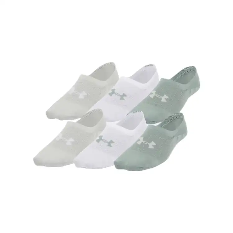 Under Armour Breathe UA Lite comfortable, soft and skin-friendly fashionable socks for women, 6 pairs, silicon green/aqua green