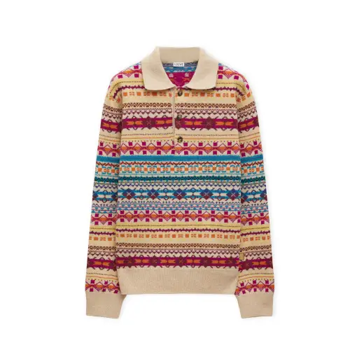 LOEWE Anagram Jacquard Polo Jumper