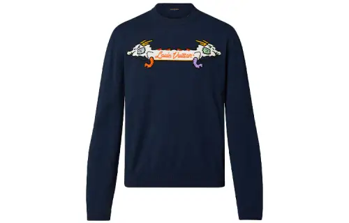 LOUIS VUITTON X Nigo Intarsia Jacquard Graphic Cashmere Crewneck