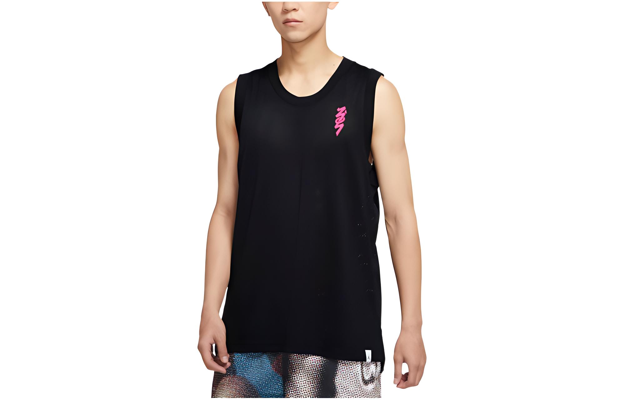 Jordan DRY ZION Tank Tops Men's Black Crew Neck Moderate Straight Fit