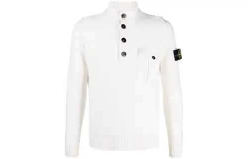 STONE ISLAND Sweaters Men's White Turtleneck Moderate Other