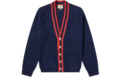 【Previous Season】GG perforated wool cardigan