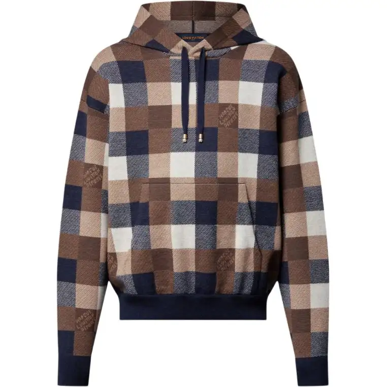 LOUIS VUITTON Damier Cashmere And Wool Blend Hoodie