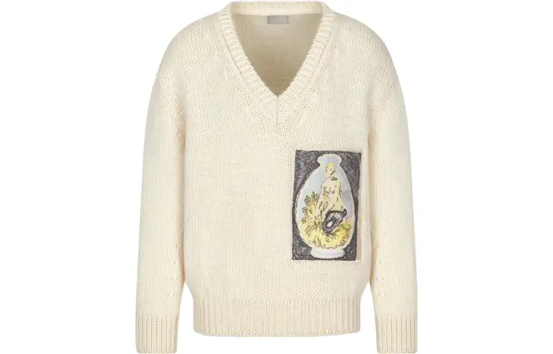 DIOR V Neck Knitted Jumper