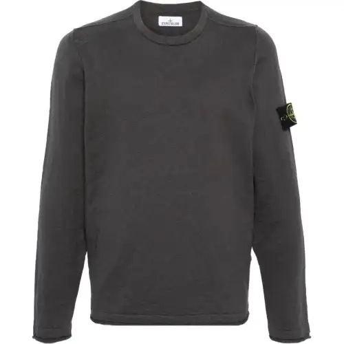 STONE ISLAND Compass-badge Ribbed-knit Jumper