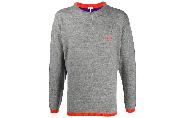 LOEWE Sweaters Men's Gray Crew Neck Moderate Other