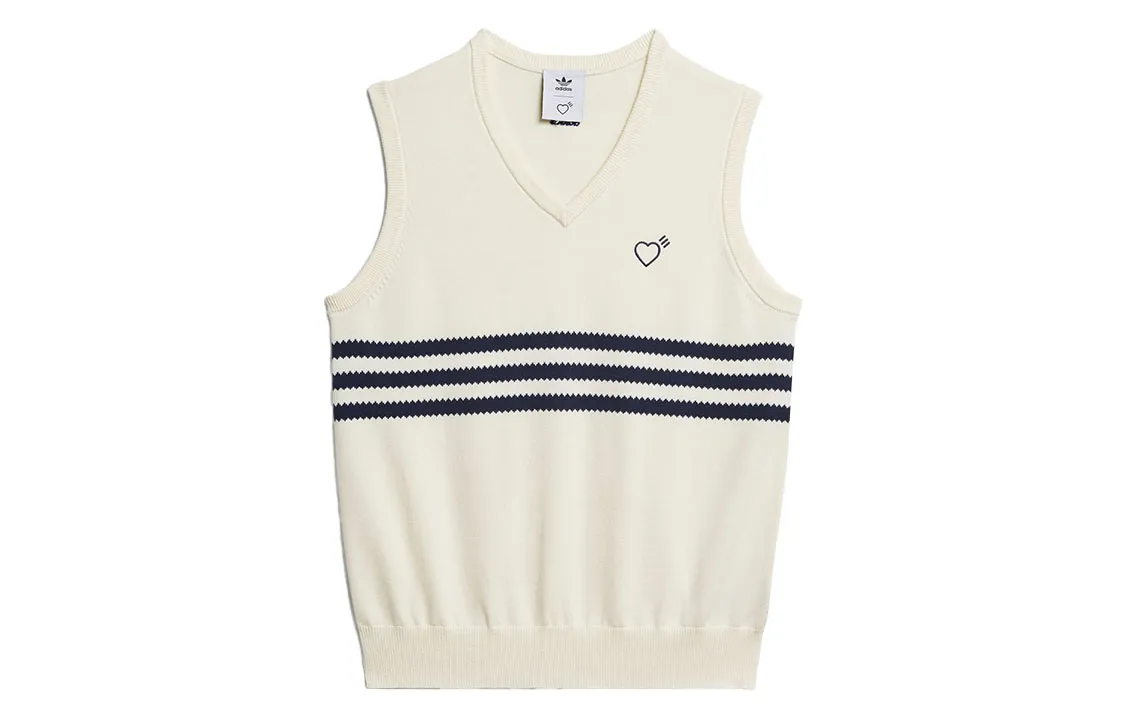 Adidas Originals X HUMAN MADE Tank Tops Men's White V-neck Moderate