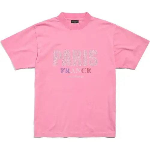 Balenciaga Logo Embroidered Mockneck T Shirt