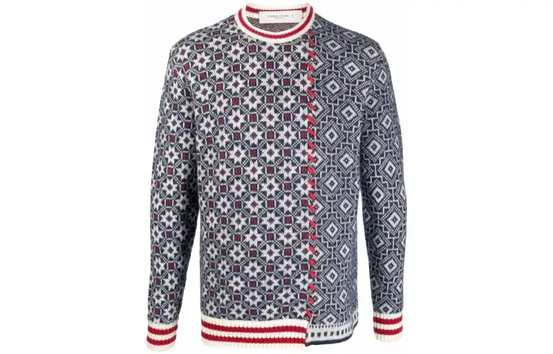 patterned-intarsia knit jumper