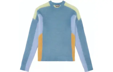 DIESEL Sweaters Men's Blue Crew Neck Moderate Straight Fit