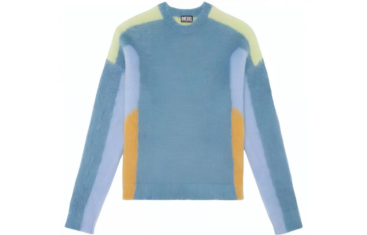 DIESEL Sweaters Men's Blue Crew Neck Moderate Straight Fit