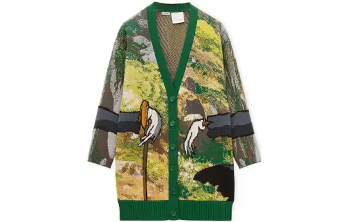 LOEWE SS23 Sweaters Unisex Green V Neck Moderate Cardigan