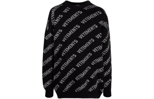 Vetements Sweaters Unisex Black Crew Neck Moderate Other