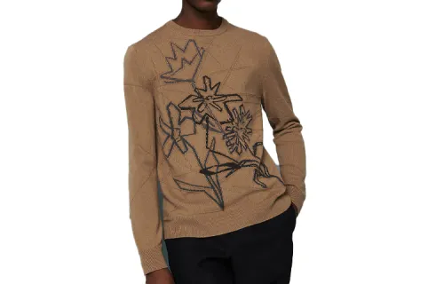 HERMES Knitwear Men's Brown Yellow