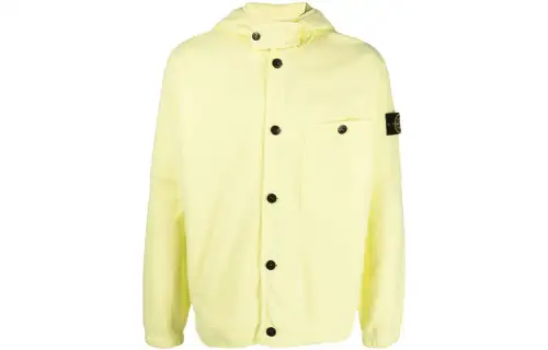STONE ISLAND Sweaters Men's Lemon Yellow With Hood Moderate Cardigan