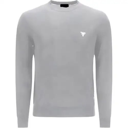 PRADA Sweaters Men's Light Gray Crew Neck Moderate Other