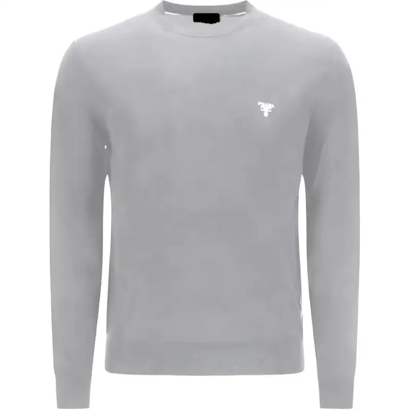 PRADA Sweaters Men's Light Gray Crew Neck Moderate Other
