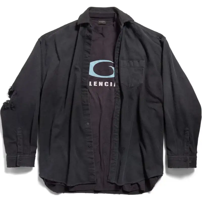 Balenciaga Loop Sports Icon Destroyed Layered Shirt