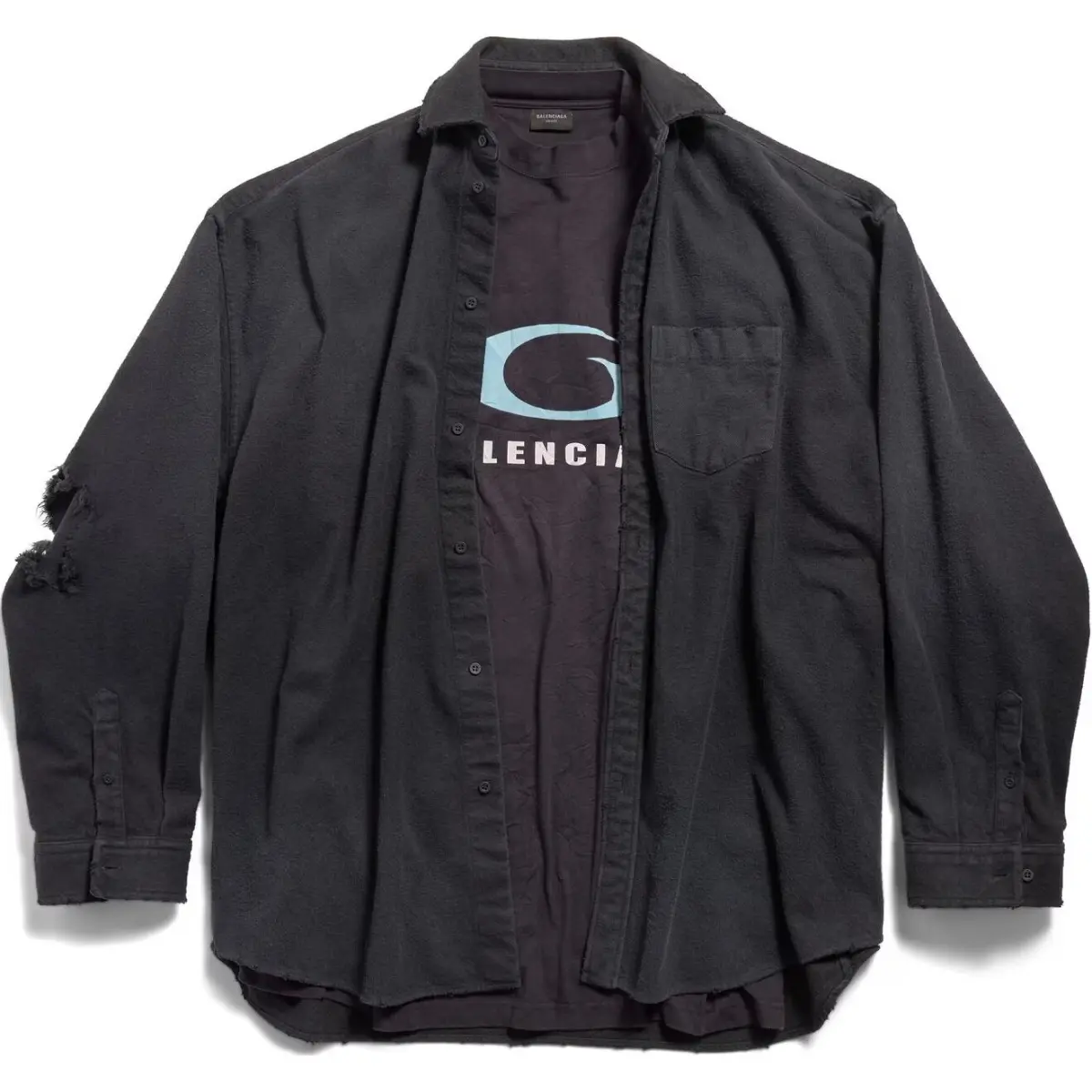 Balenciaga Loop Sports Icon Destroyed Layered Shirt
