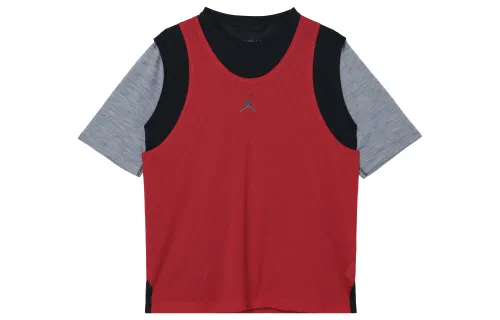 Jordan Tank Tops Men's Red Crew Neck Moderate Straight Fit