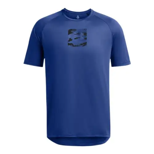 Under Armour Tech Print T Shirt Men's Tech Blue