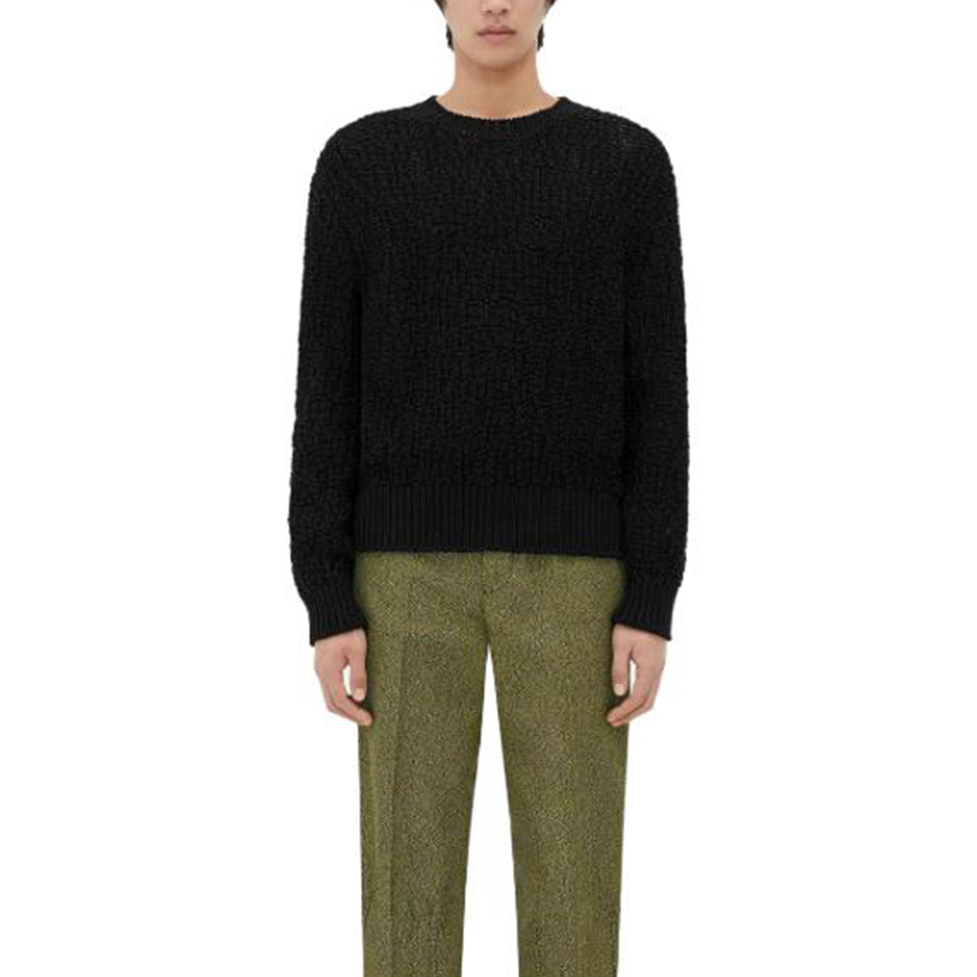 Bottega Veneta Sweaters Men's Black Crew Neck Moderate Other
