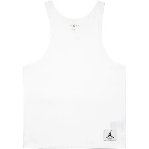 Jordan ESSENTIALS Tank Tops Men's White Crew Neck Moderate Straight Fit
