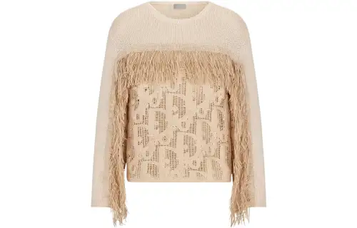 DIOR Quarterly New Products Sweaters Men's Beige Crew Neck Moderate Other