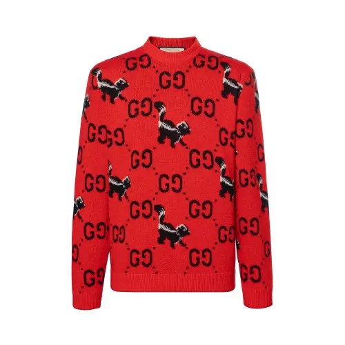 GUCCI Gg Skunk Wool Knit Sweater