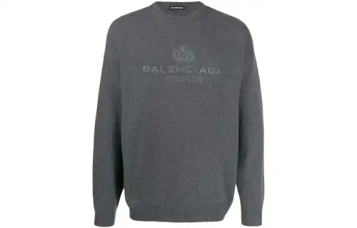Balenciaga Sweaters Men's Gray Crew Neck Moderate Other