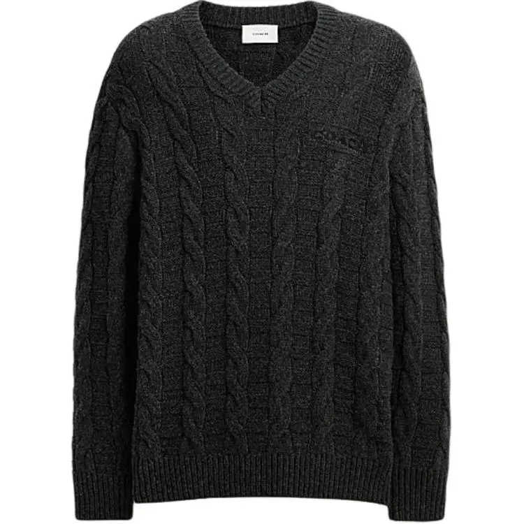COACH Sweaters Men's Black V-neck Moderate