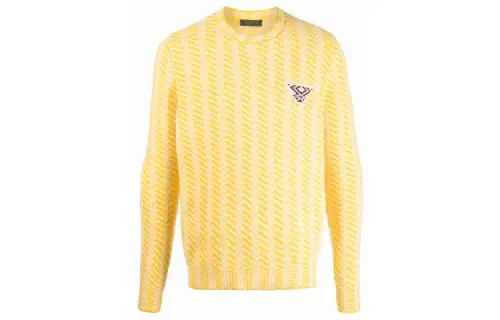 PRADA Sweaters Men's Yellow Crew Neck Moderate