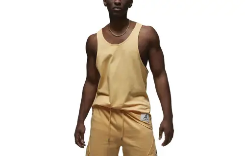 Jordan Tank Tops Men's Gold Crew Neck Moderate Straight Fit