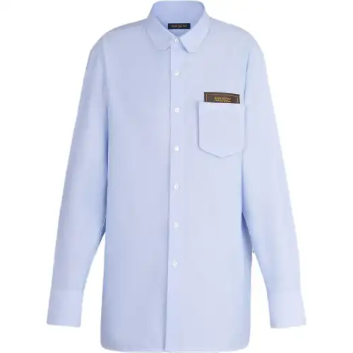 LOUIS VUITTON Shirts Men's Blue Lapel Moderate Other