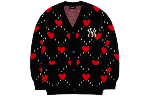 MLB Knitwear Unisex Black V-neck Moderate Other