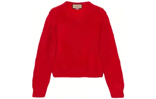 GUCCI Sweaters Men's Red V Neck Moderate Other