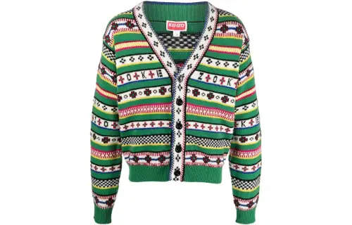 KENZO Logo Jacquard Knit Cardigan
