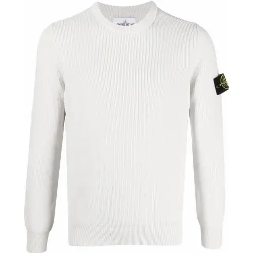 STONE ISLAND Sweaters Men's White Crew Neck Moderate Other